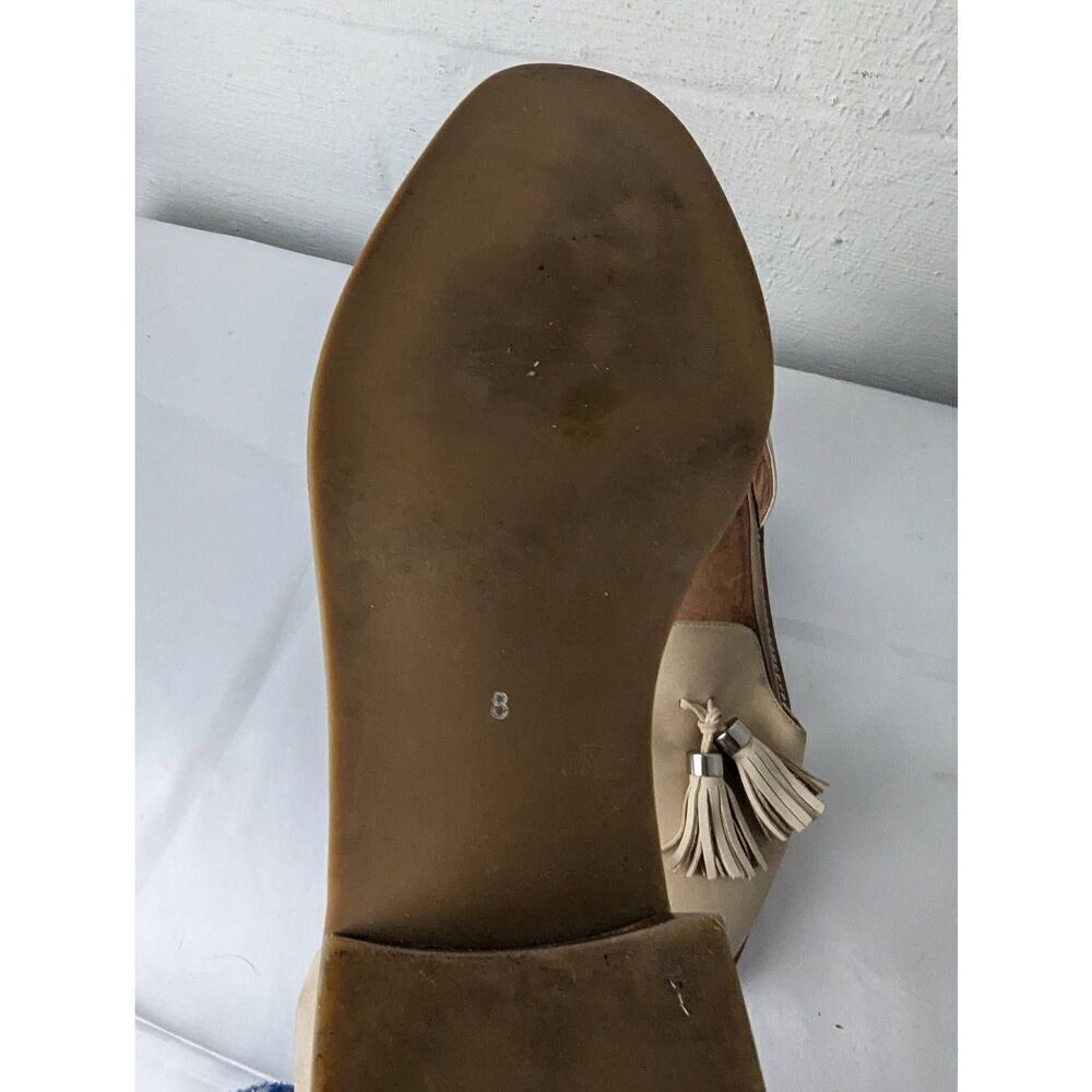 Jeffrey Campbell - D'orsay "Open Case" Designer Cream Tassel Leather Loafers Sz - Picture 5 of 7
